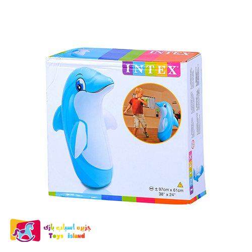 کیسه بوکس بادی کف شنی اینتکس مدل 44670 طرح دلفین کیسه بوکس بادی کف شنی اینتکس مدل 44670