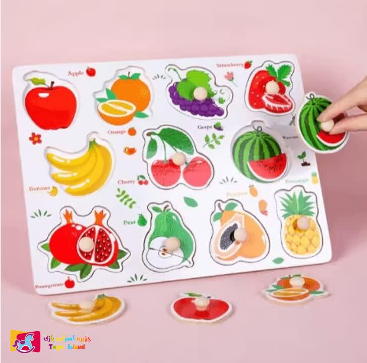 پازل طرح دار چوبی پین دار به همراه تخته وایت برد (1)