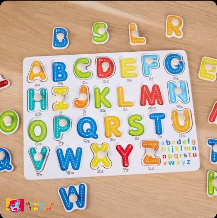 پازل طرح دار چوبی پین دار به همراه تخته وایت برد (5)