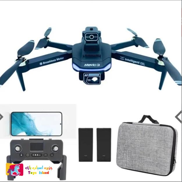 کوادکوپتر موتور براشلسMAVIC D3 اینترنت GPS-5G سنسور دار دو باتری (2)
