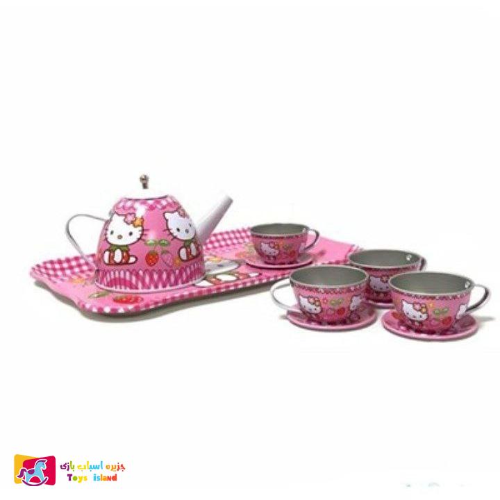 اسباب بازی مدل ست چایخوری فلزی طرح کیتی کد 555 (1)