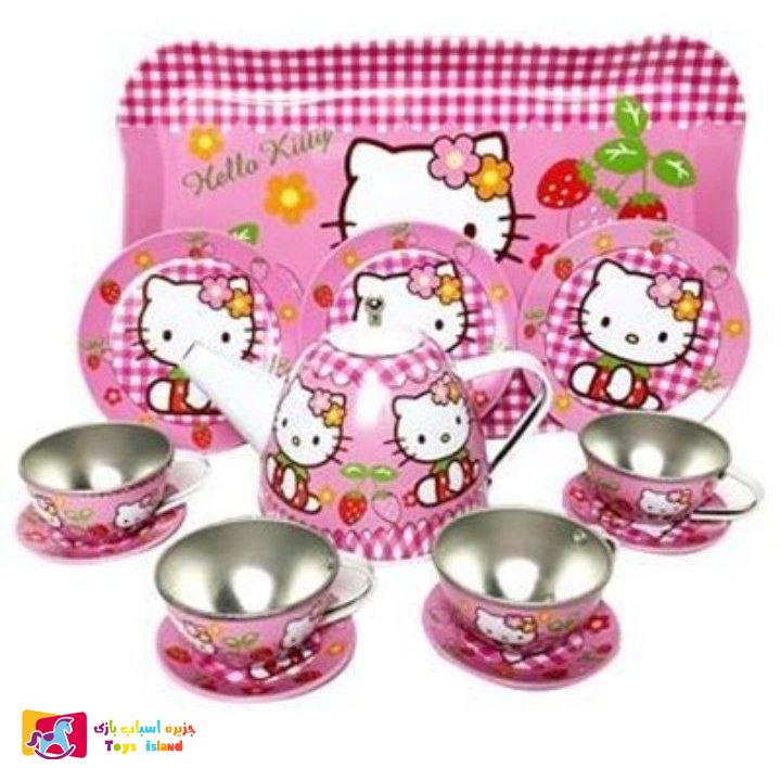 اسباب بازی مدل ست چایخوری فلزی طرح کیتی کد 555 (2)