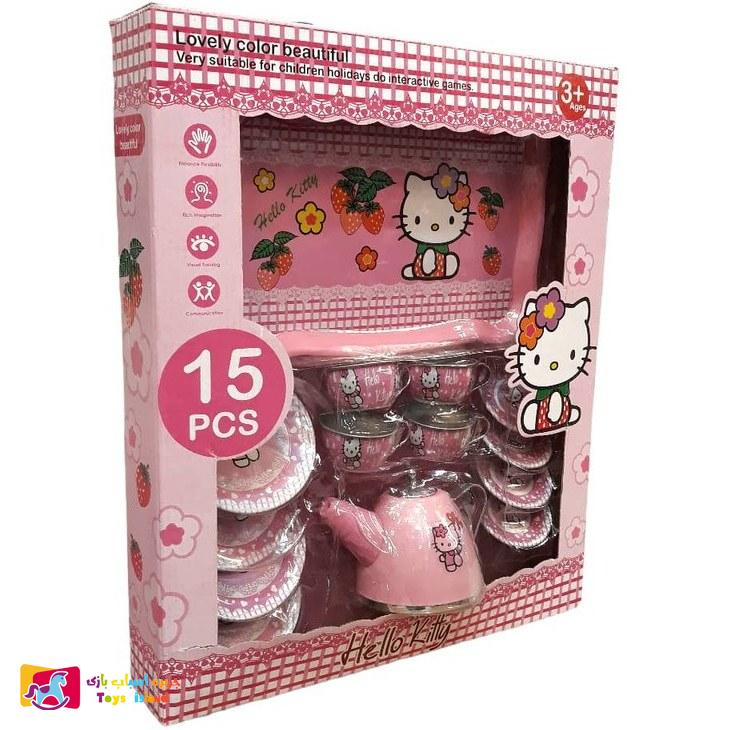 اسباب بازی مدل ست چایخوری فلزی طرح کیتی کد 555 (4)