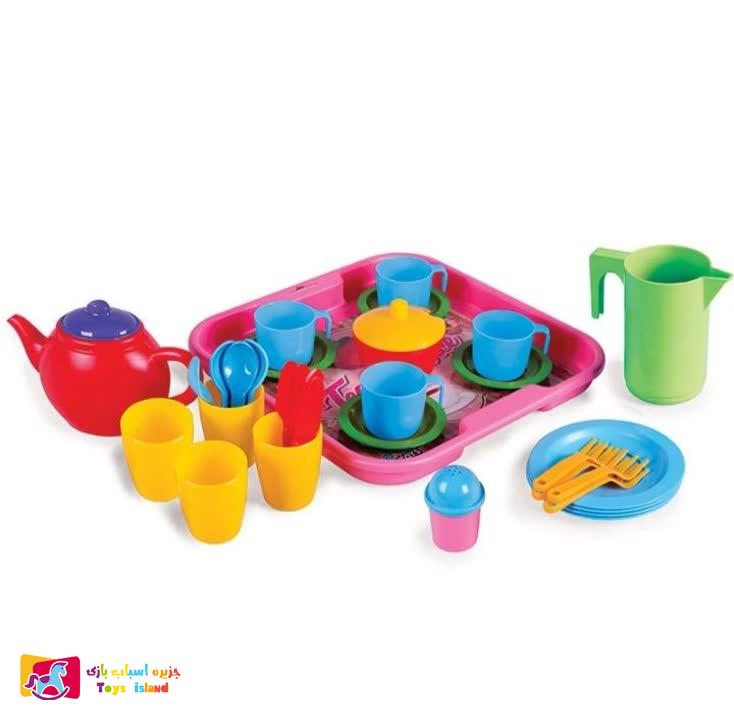 ست اسباب بازی آشپزخانه زرین تویز مدل سرویس سینی چای خوری (1)